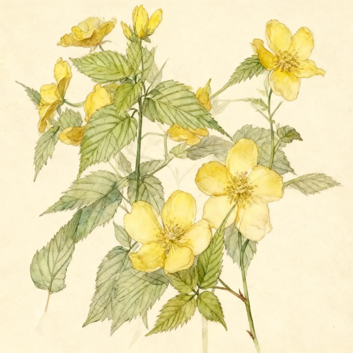 Japanese kerria (Kerria japonica 'Simplex')