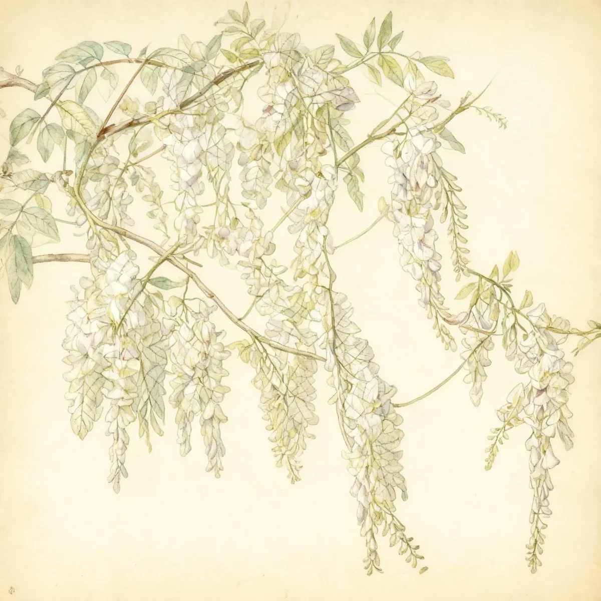 Silky wisteria (Wisteria brachybotrys 'Shiro-kapitan')