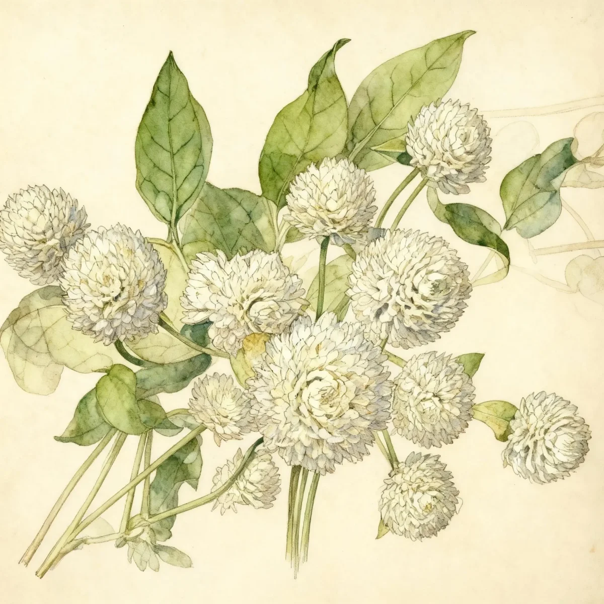 Globe amaranth (Gomphrena globosa 'Buddy White')