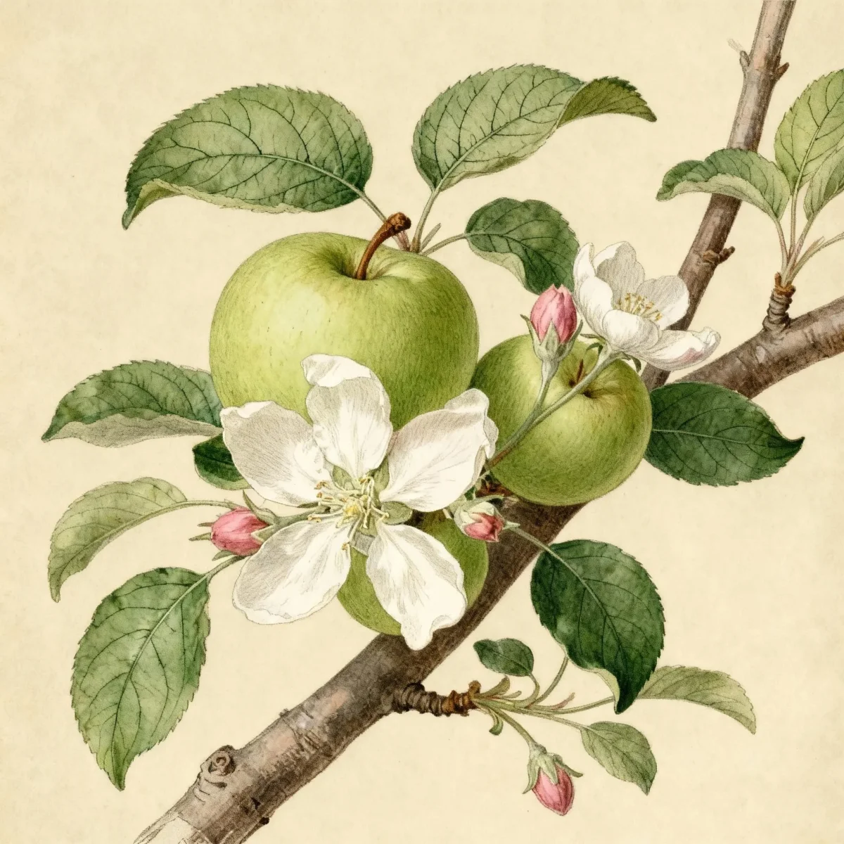 Dwarf apple (Malus pumila 'Griffith' STARK BLUSHING GOLDEN)