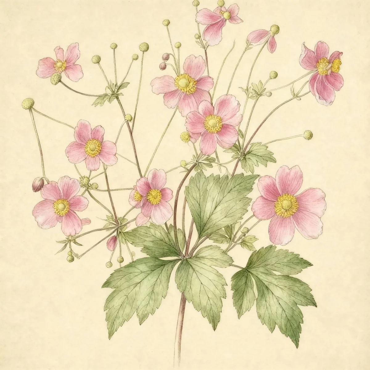 Japanese anemone (Anemone hupehensis 'Hadspen Abundance')
