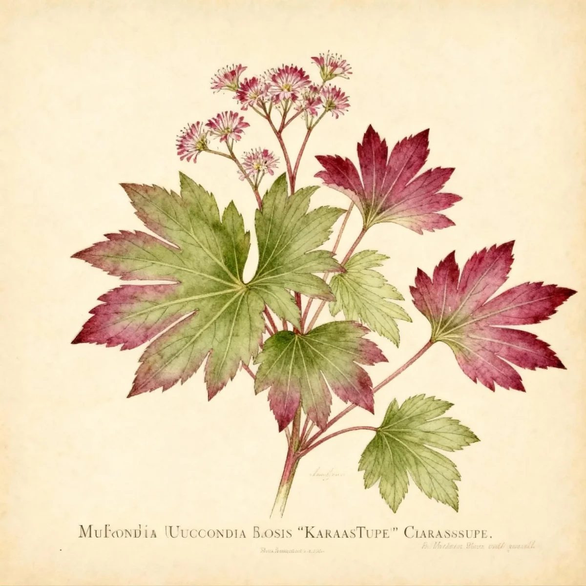 Mukdenia (Mukdenia rossii 'Karasuba' CRIMSON FANS)