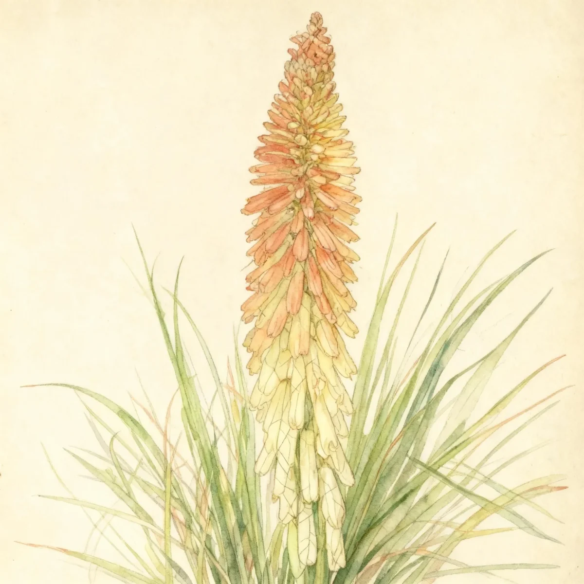 Red-hot poker (Kniphofia 'Peachy Cheeks')