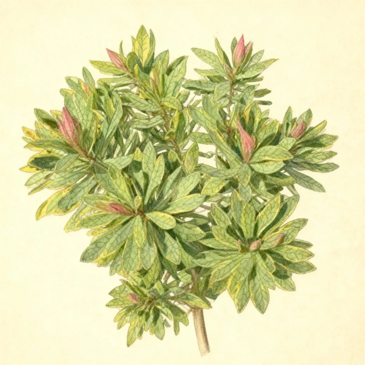 Martin's spurge (Euphorbia × martini 'Inneuphhel' HELENA'S BLUSH)