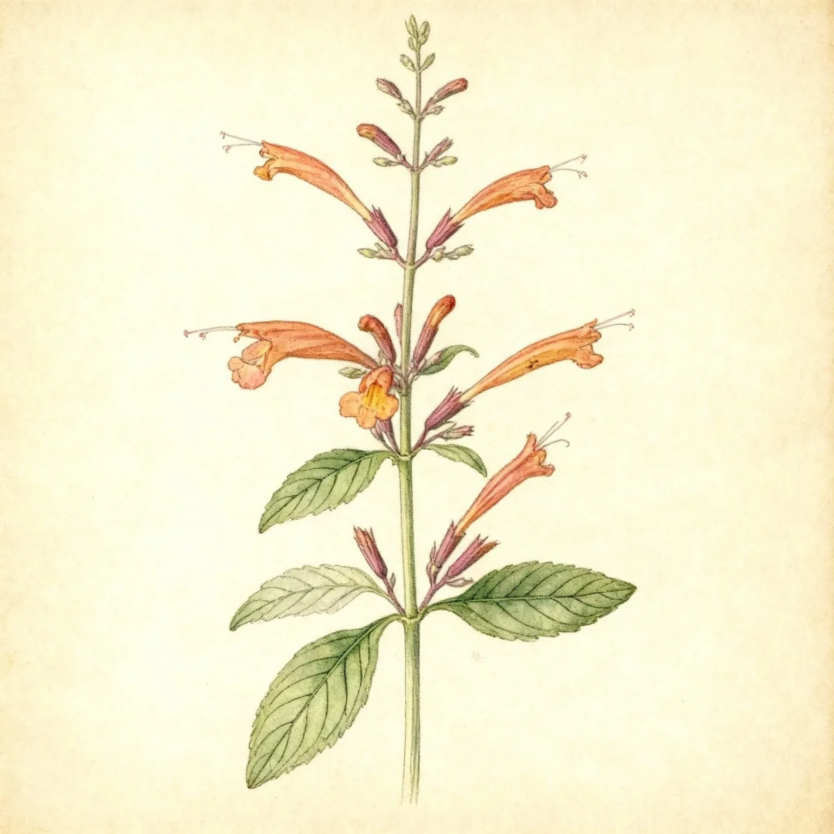 Threadleaf giant hyssop (Agastache rupestris 'Apache Sunset')