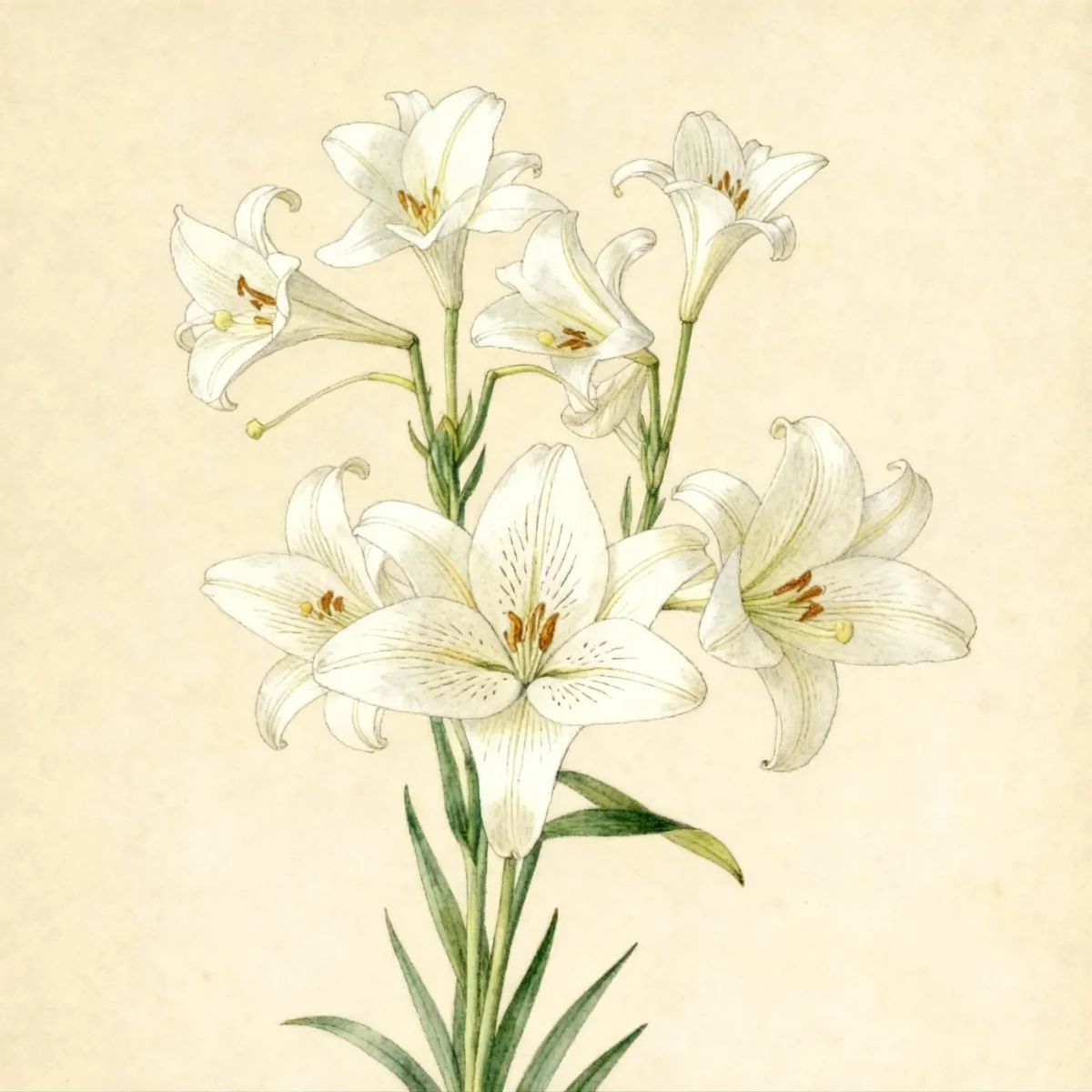 Trumpet lily (Lilium longiflorum 'White Heaven')