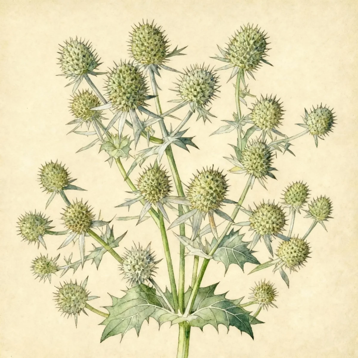 Sea holly (Eryngium planum 'White Glitter')