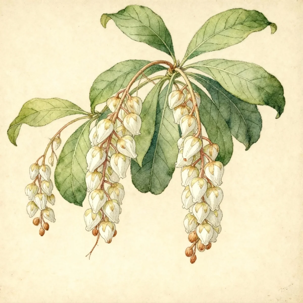 Japanese pieris (Pieris japonica DODD'S CRYSTAL CASCADE FALLS)