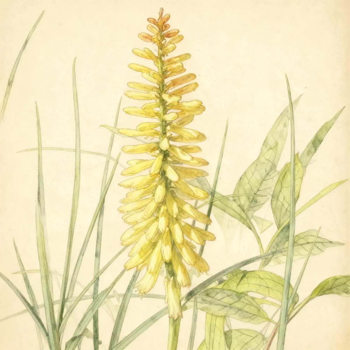 Red-hot poker (Kniphofia 'Pineapple Popsicle')