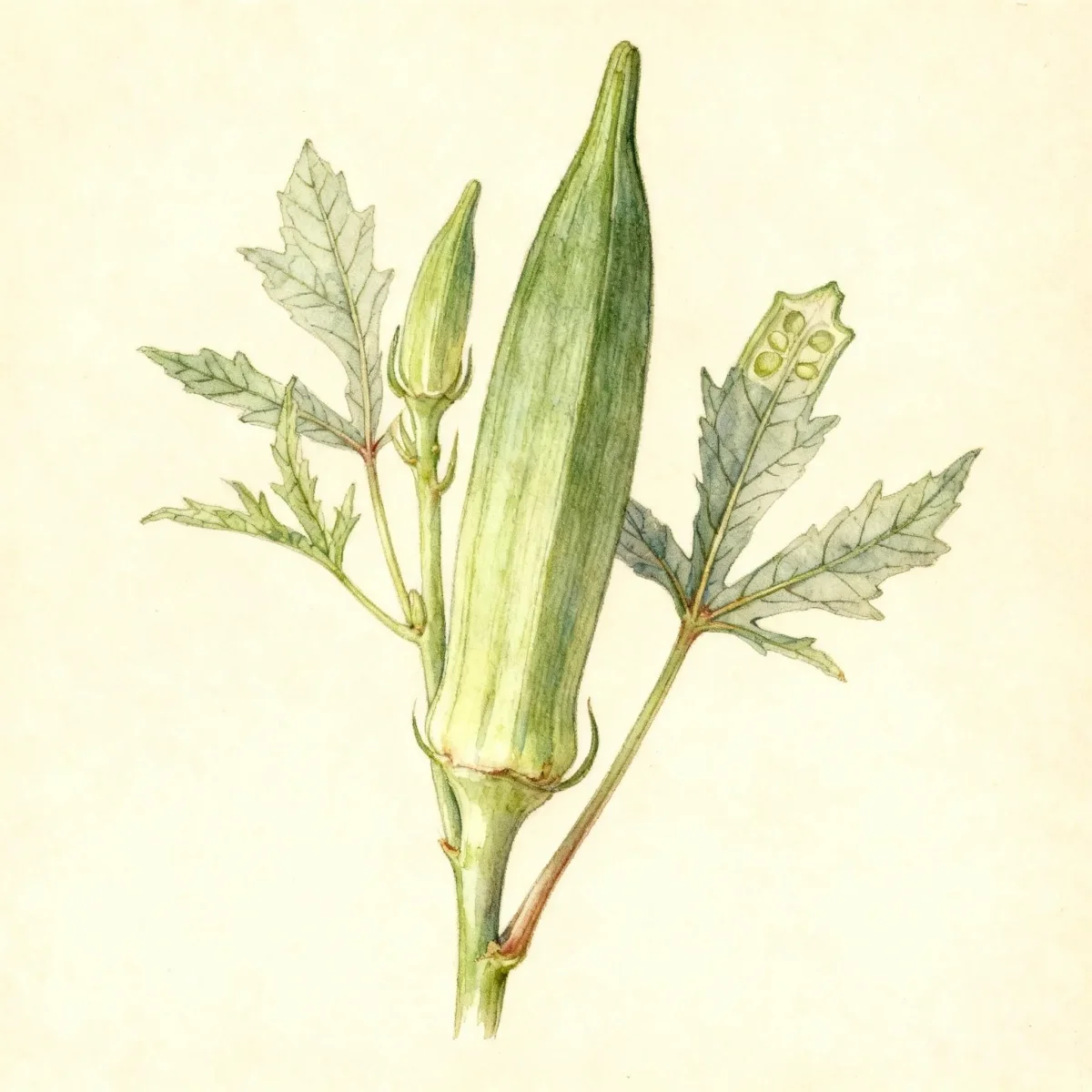 Okra (Abelmoschus esculentus 'Baby Bubba')