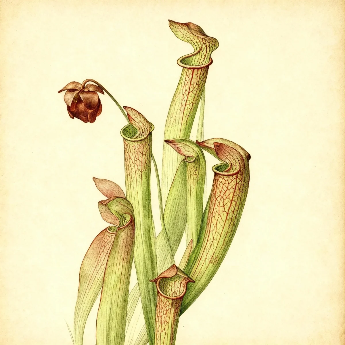 Pitcher plant (Sarracenia 'Red Bug')