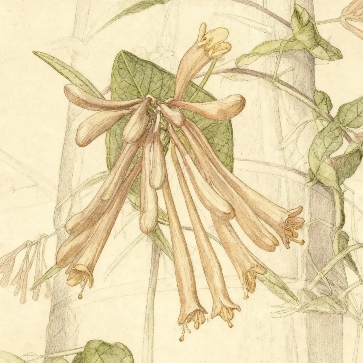 Trumpet honeysuckle (Lonicera sempervirens 'Cedar Lane')