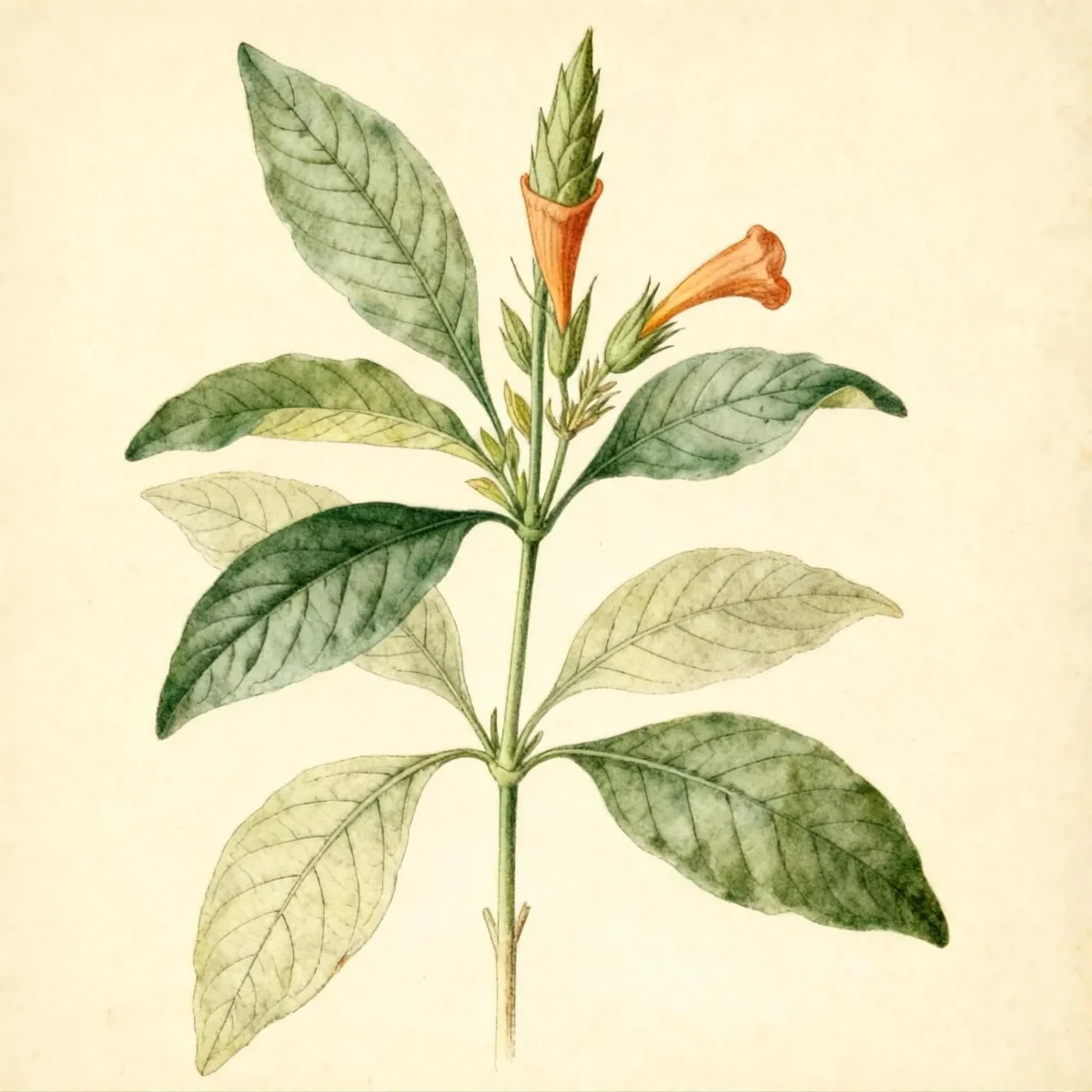 Firecracker flower (Crossandra infundibuliformis)