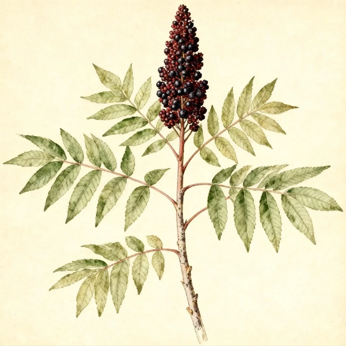 Winged sumac (Rhus copallinum)