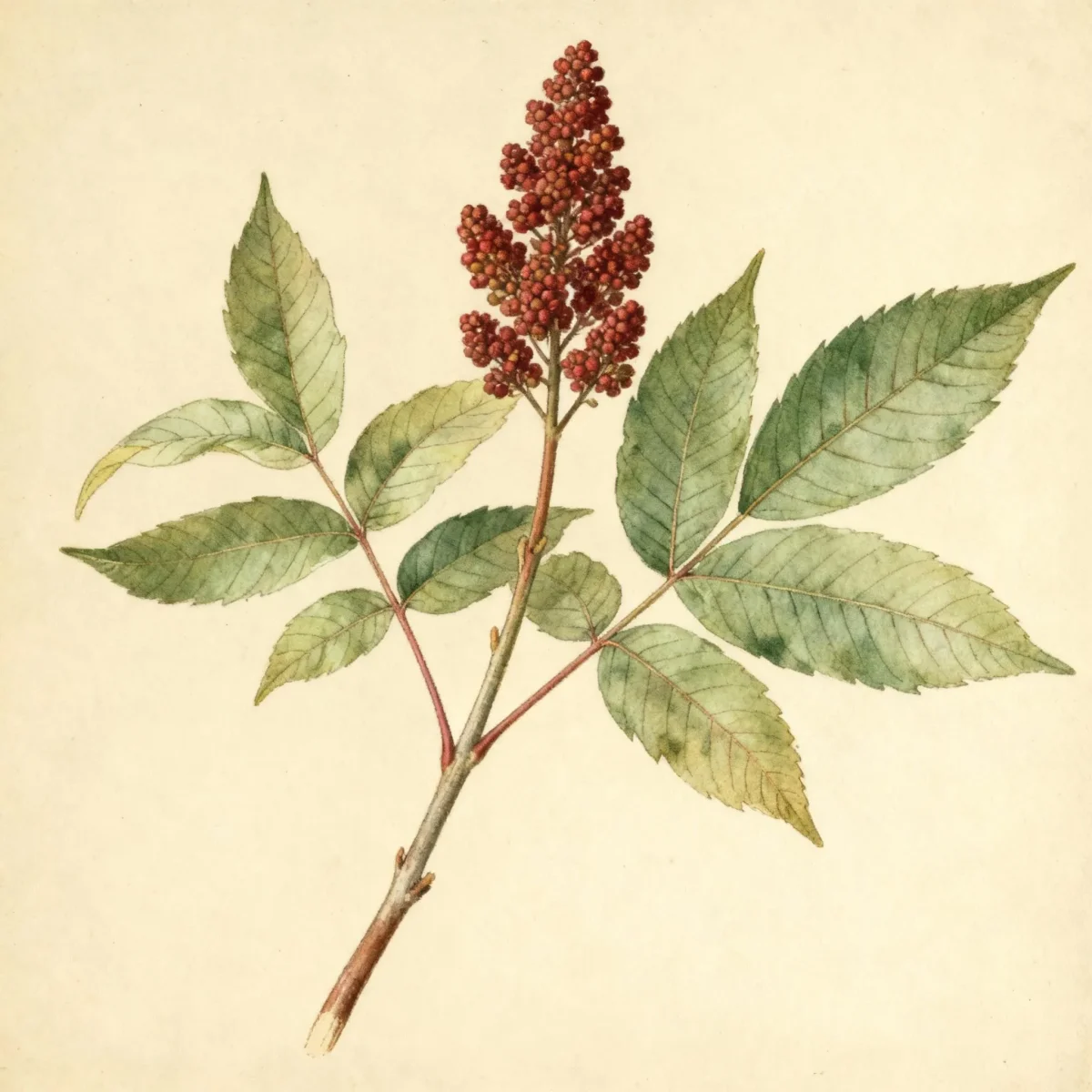 Dwarf sumac (Rhus copallinum var. latifolia)