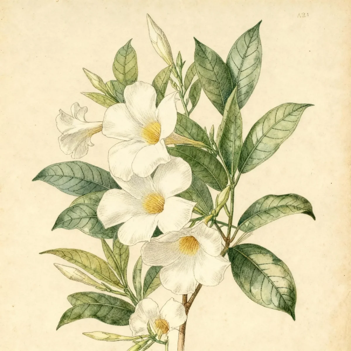 White dipladenia (Mandevilla boliviensis)
