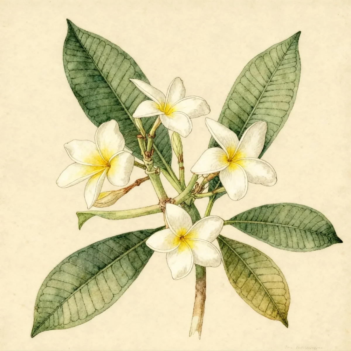 West Indian jasmine (Plumeria alba)