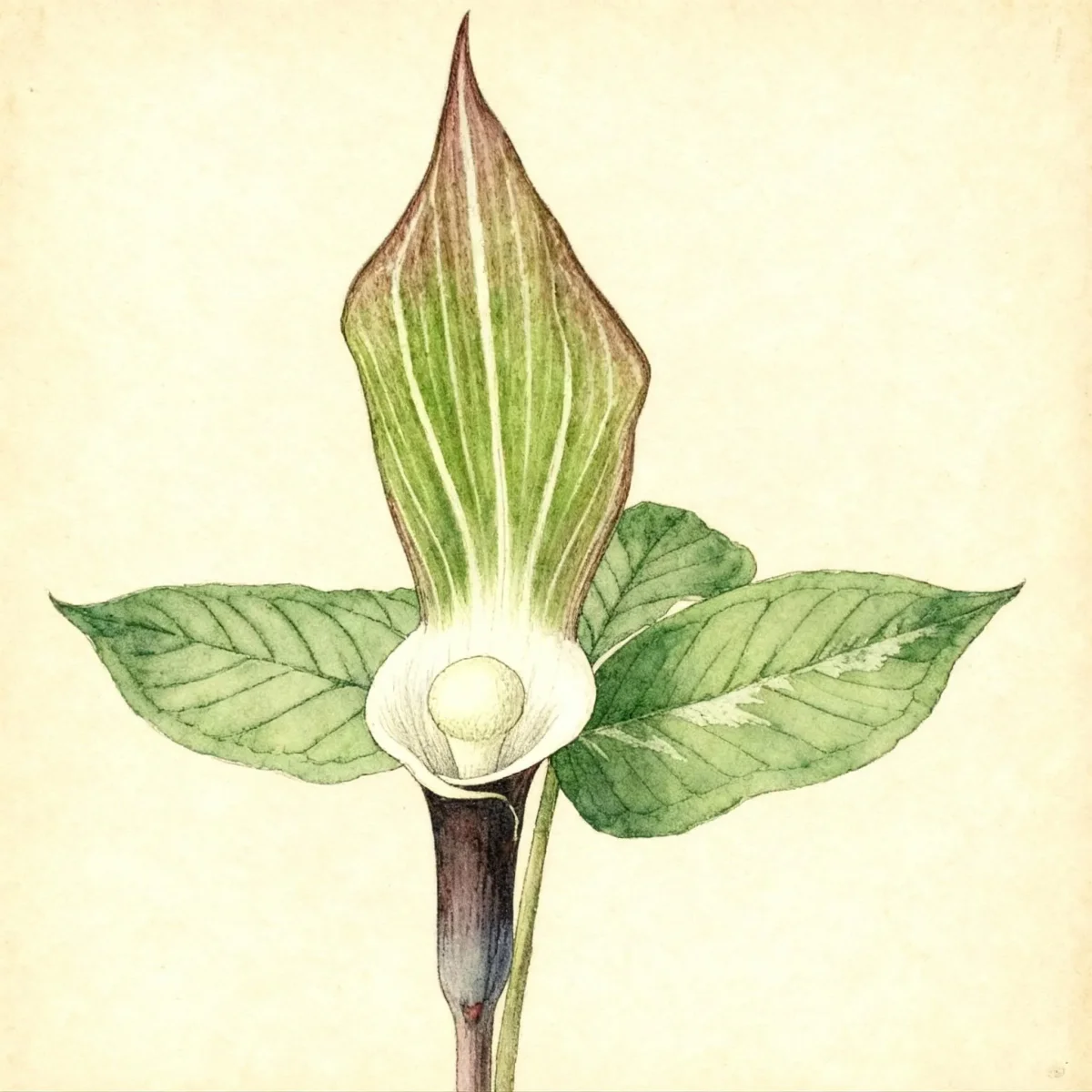 Japanese cobra lily (Arisaema sikokianum)