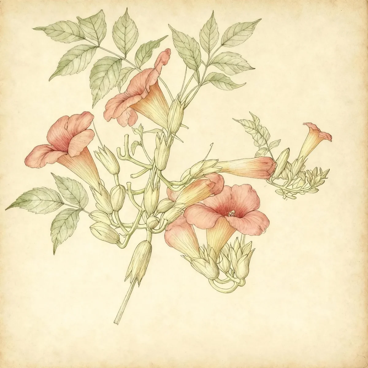 Trumpet creeper (Campsis × tagliabuana)