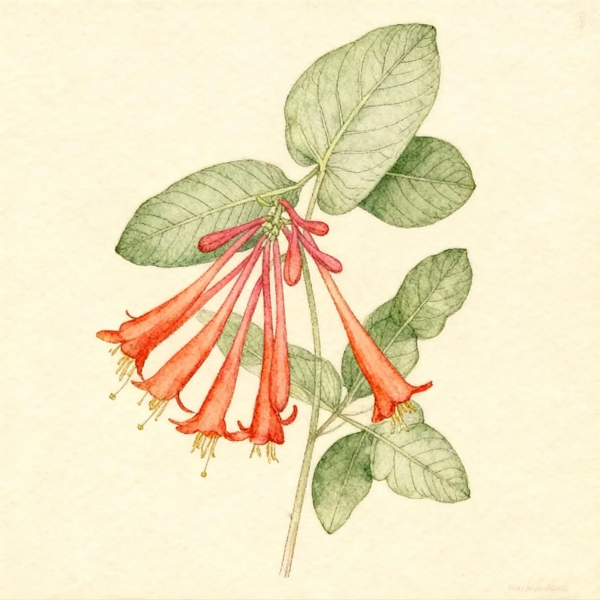 Trumpet honeysuckle (Lonicera sempervirens)