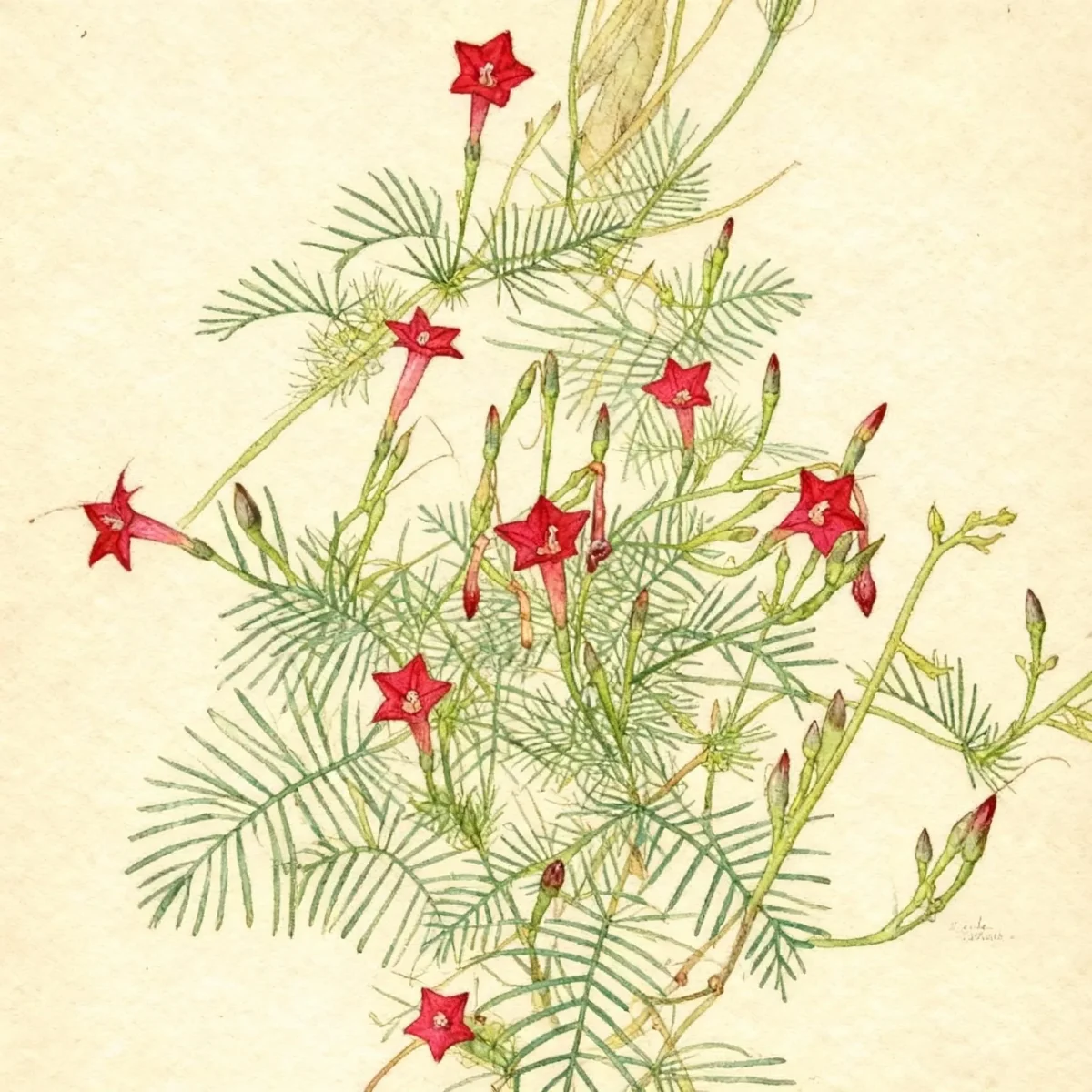 Cypress vine (Ipomoea quamoclit)