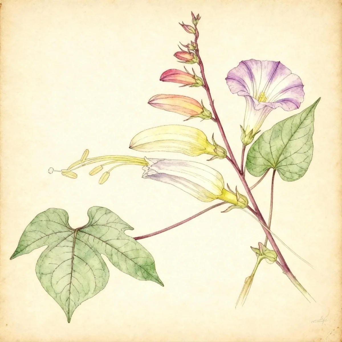 Spanish flag (Ipomoea lobata)