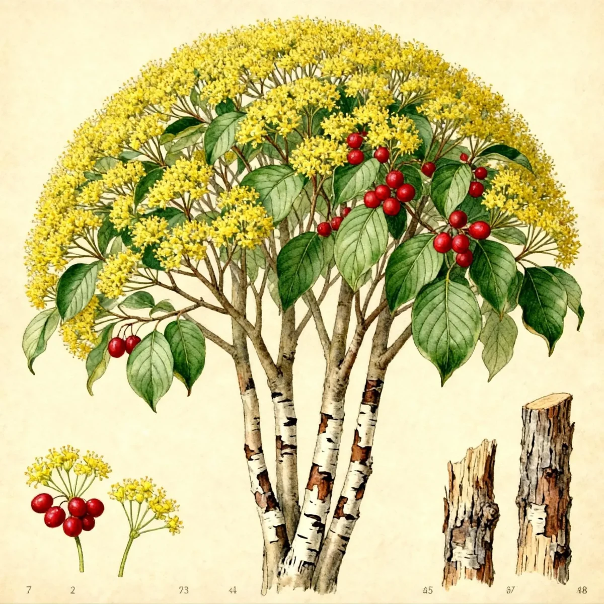 Cornelian cherry dogwood (Cornus mas)