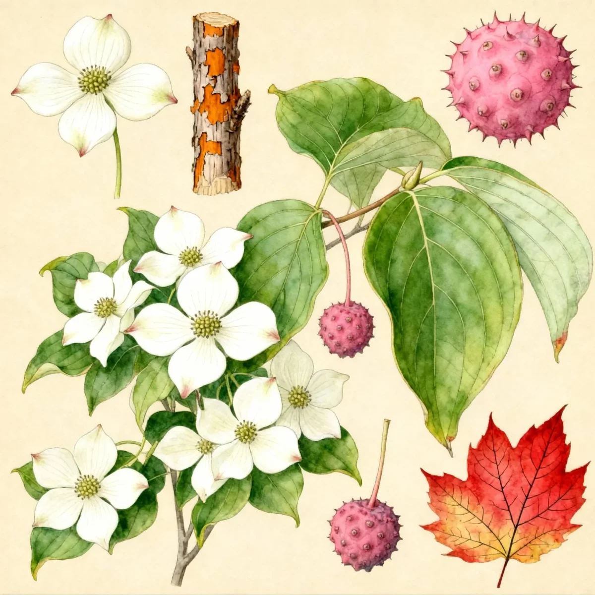Kousa dogwood (Cornus kousa)