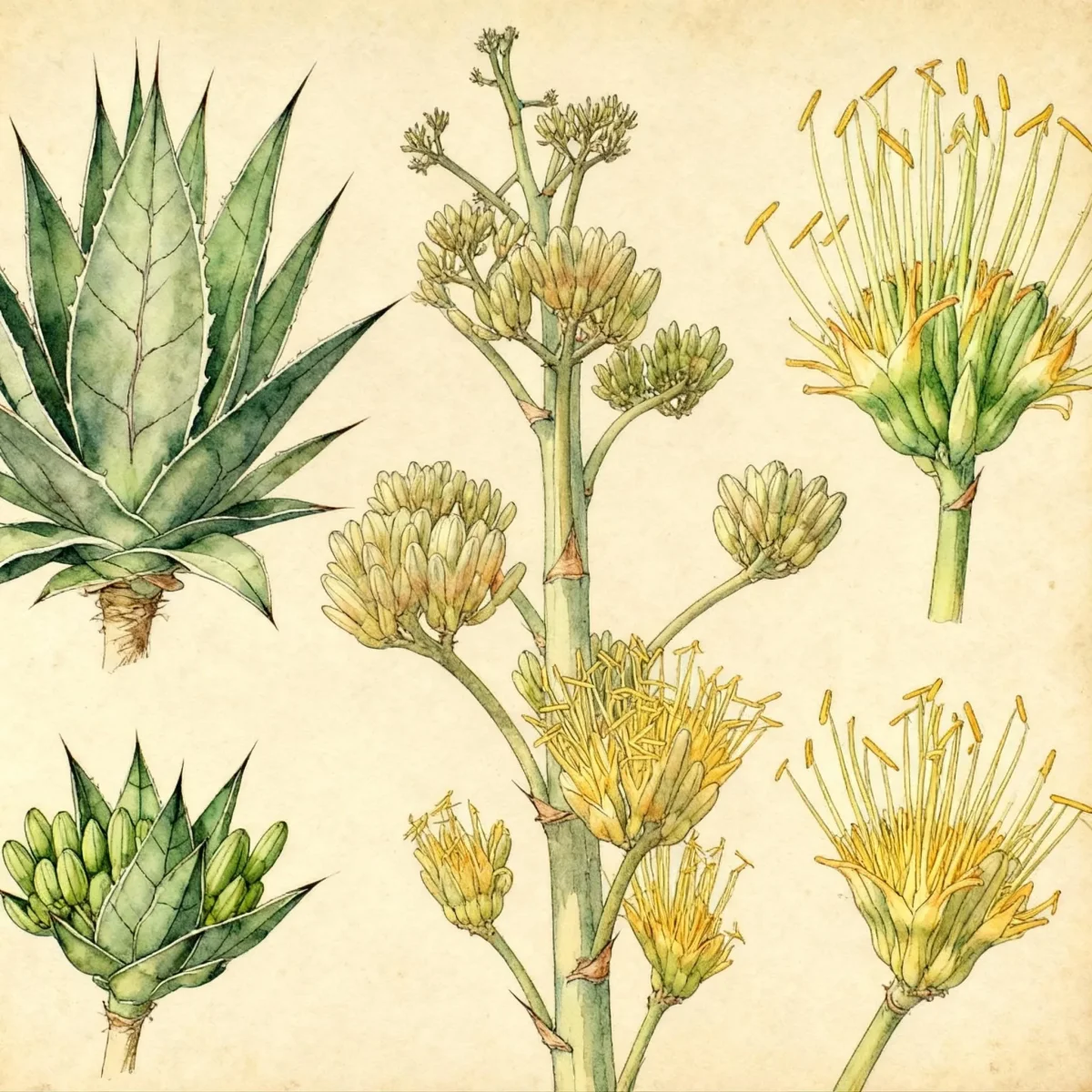 Spineless jade agave (Agave desmetiana)