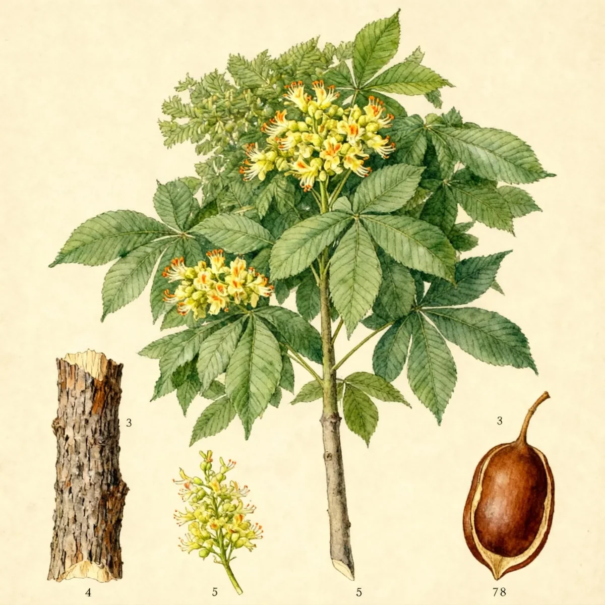 Ohio buckeye (Aesculus glabra)