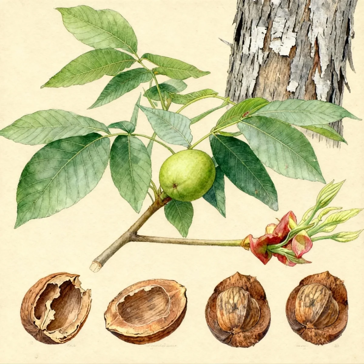 Shellbark hickory (Carya laciniosa)