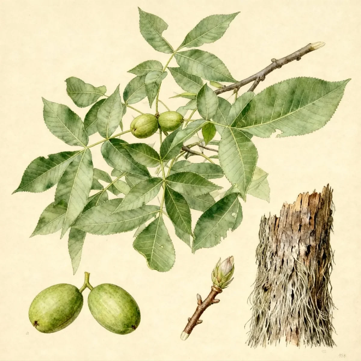 Shagbark hickory (Carya ovata)