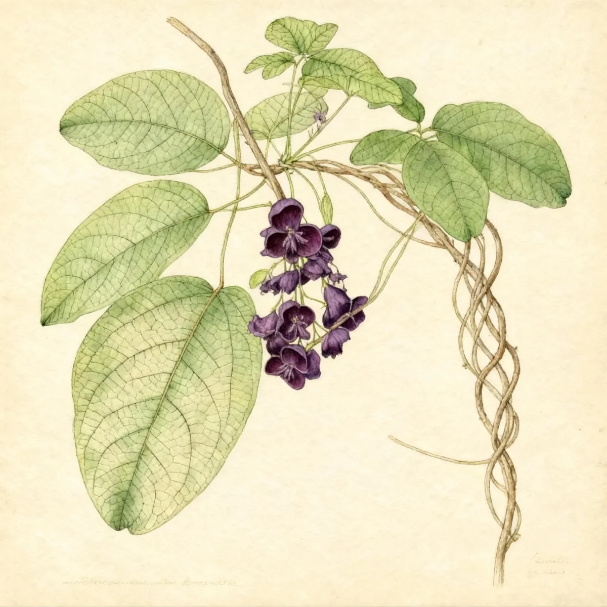 Chocolate vine (Akebia quinata)