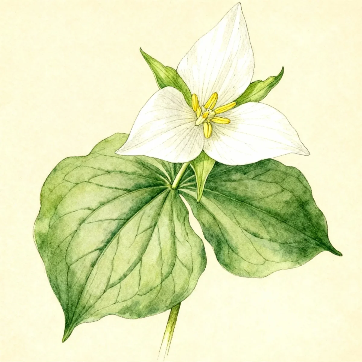 White wake robin (Trillium flexipes)