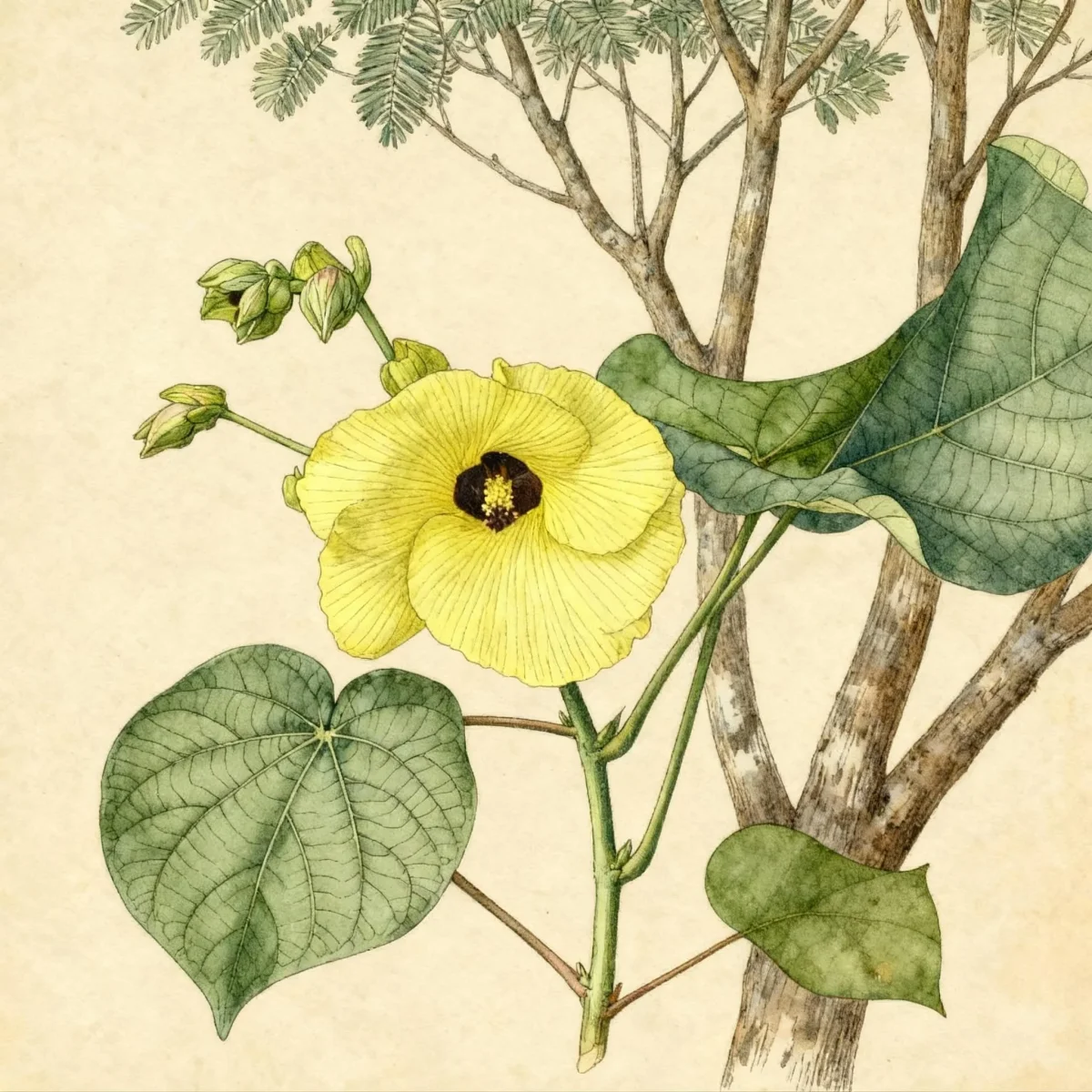 Sea hibiscus (Hibiscus tiliaceus)