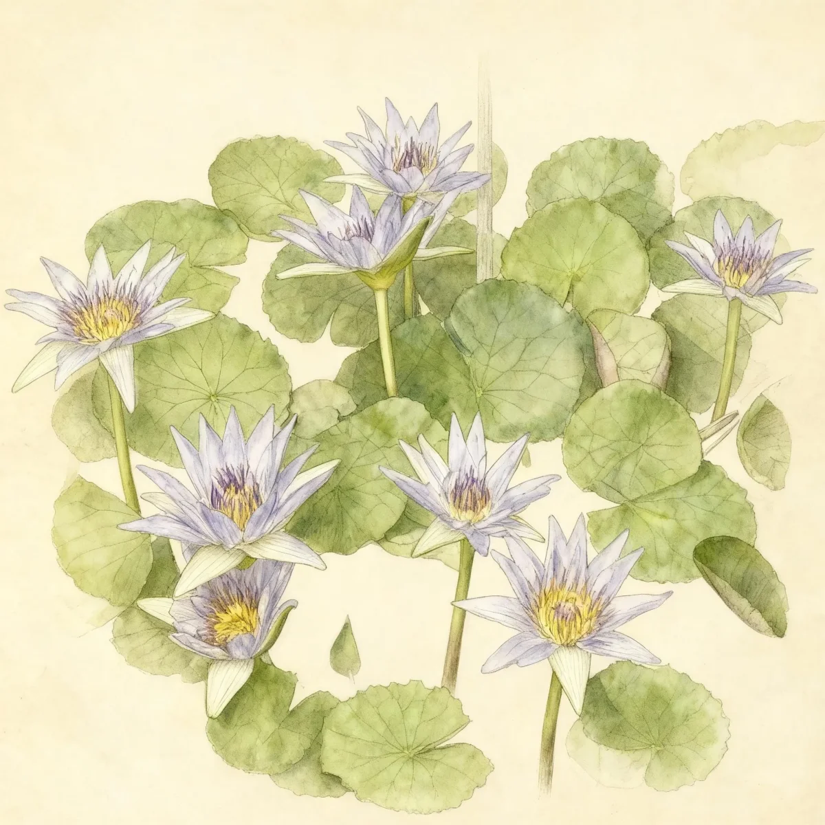 Egyptian blue water lily (Nymphaea caerulea)