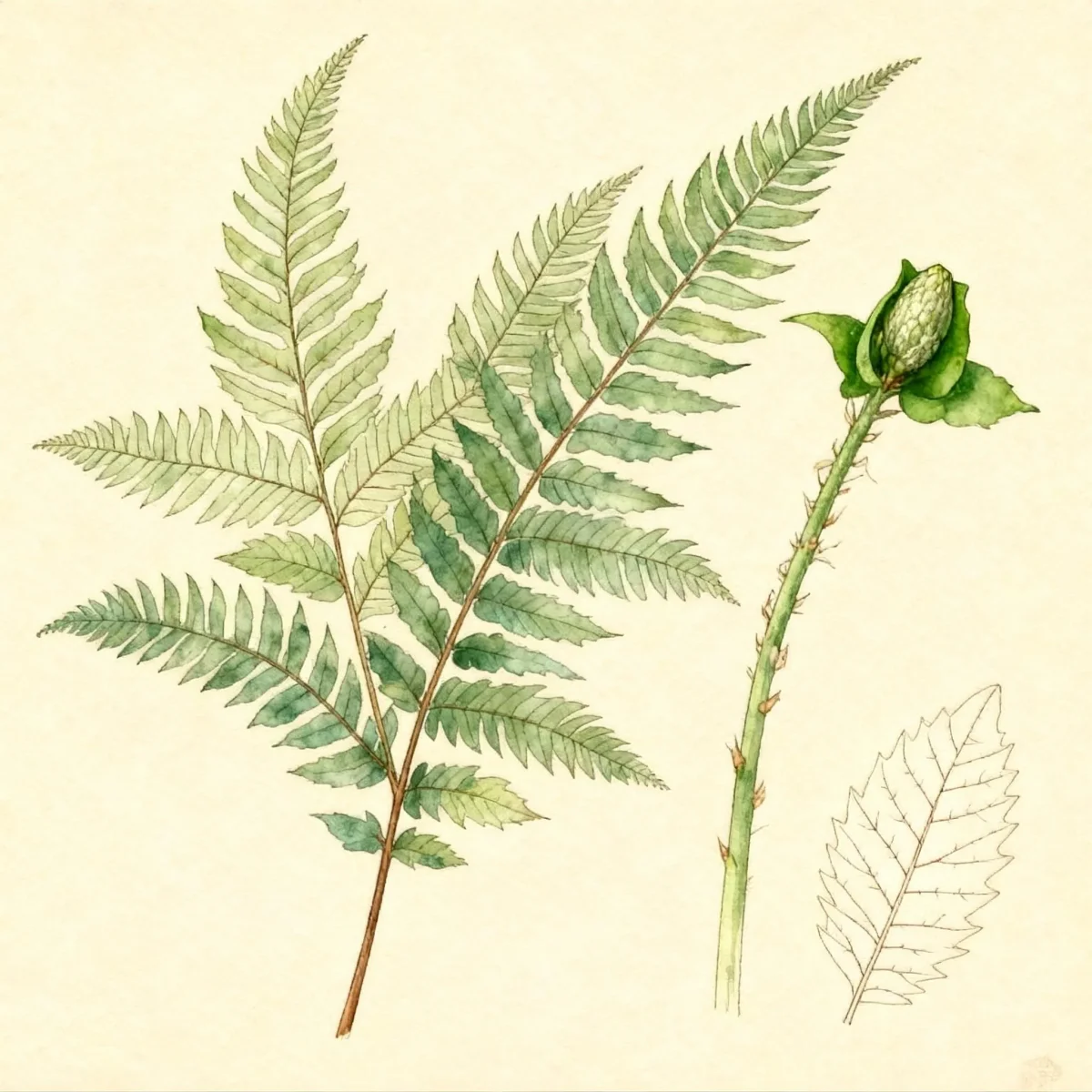Japanese holly fern (Cyrtomium falcatum)