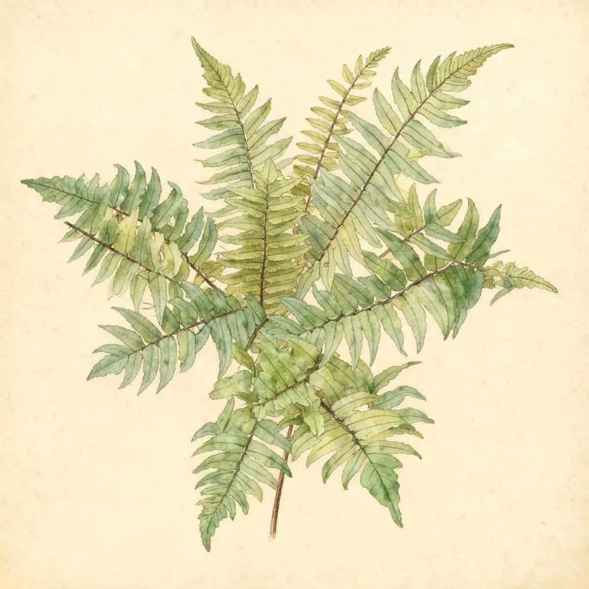 Japanese holly fern (Cyrtomium fortunei)