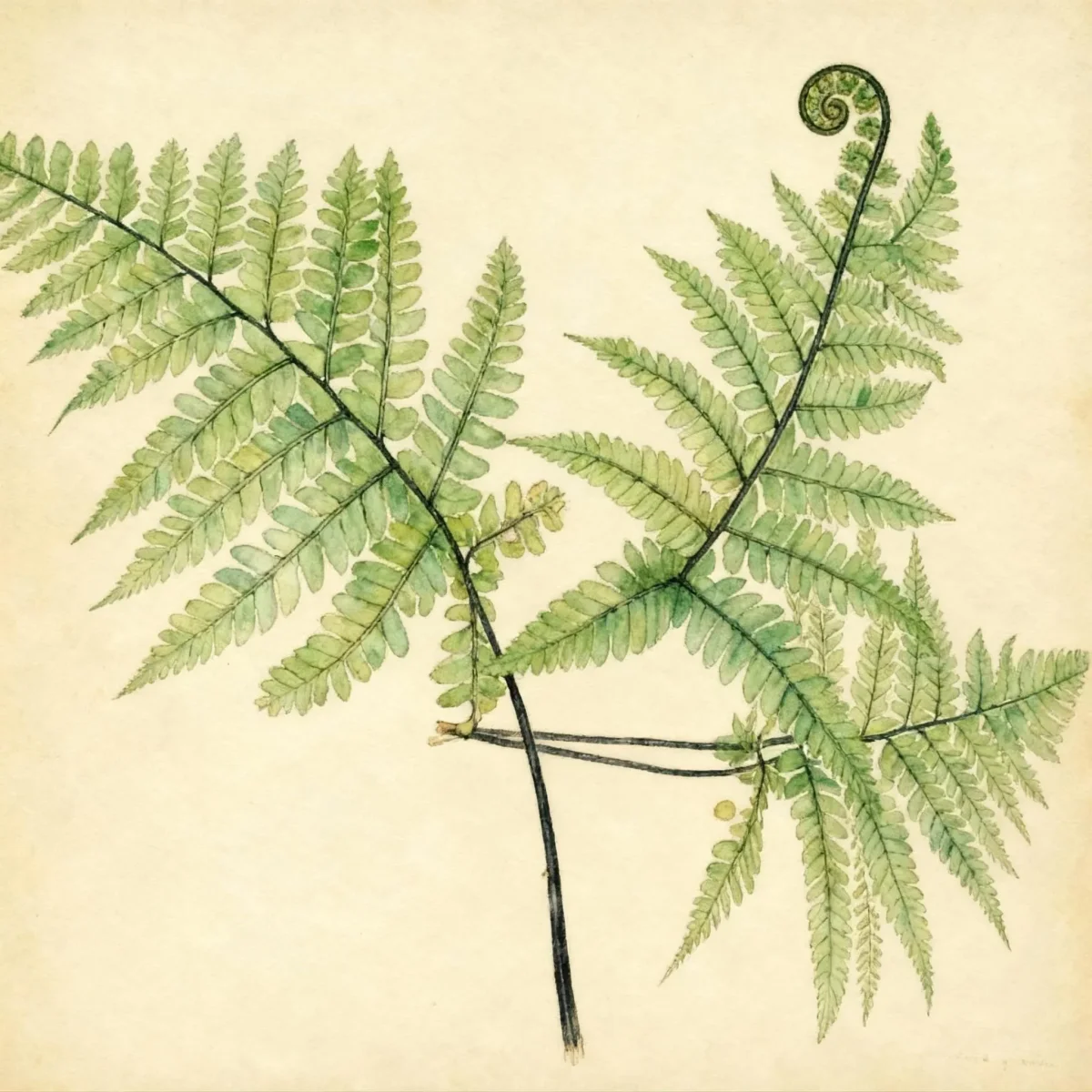 Eared lady fern (Athyrium otophorum)