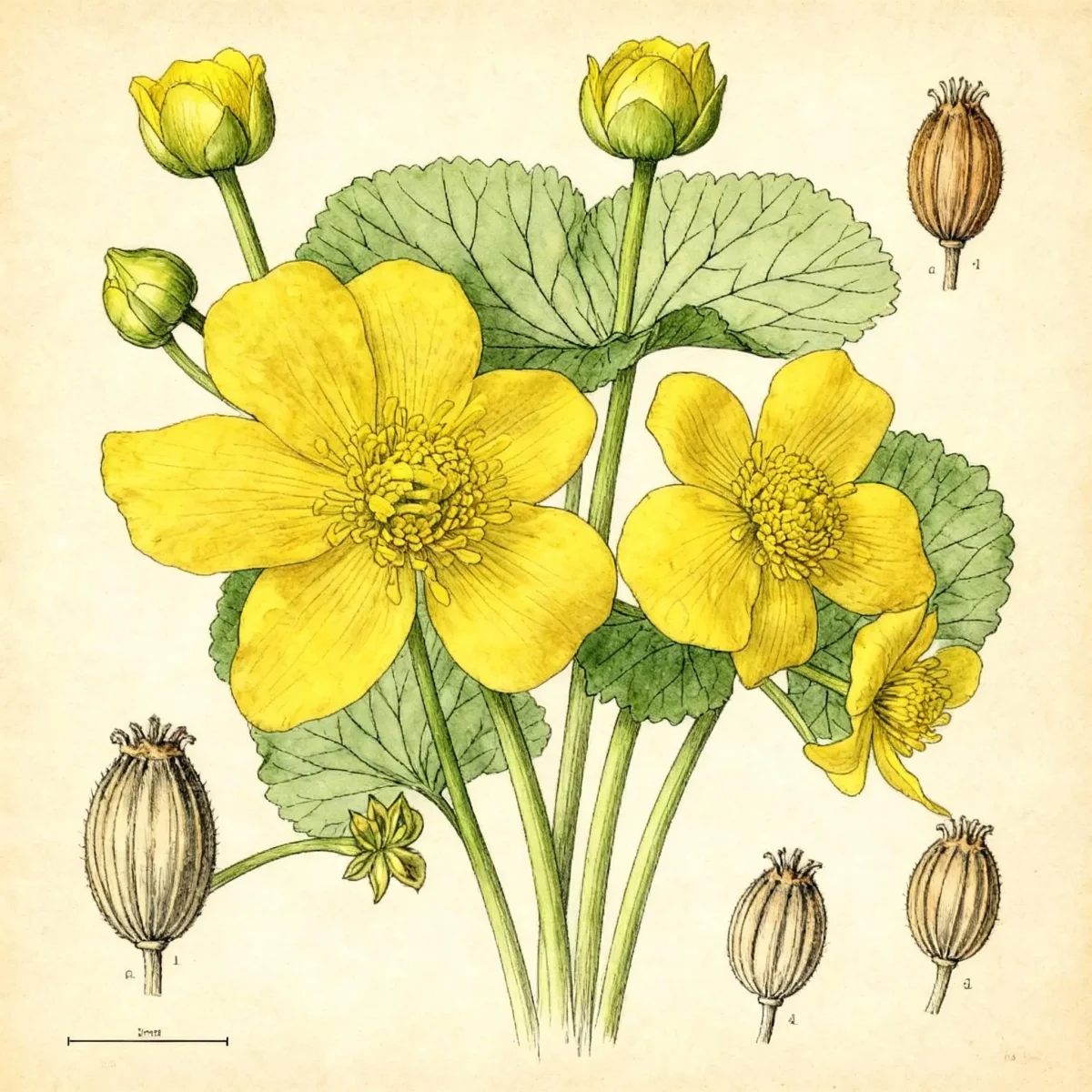 Marsh marigold (Caltha palustris)