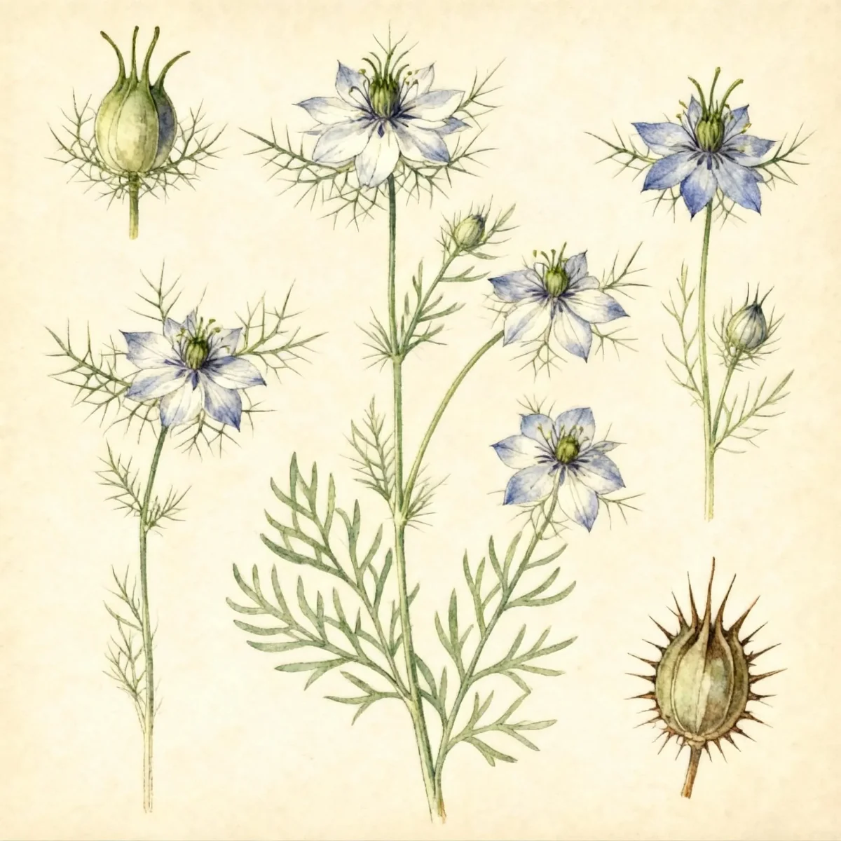Love-in-a-mist (Nigella damascena)