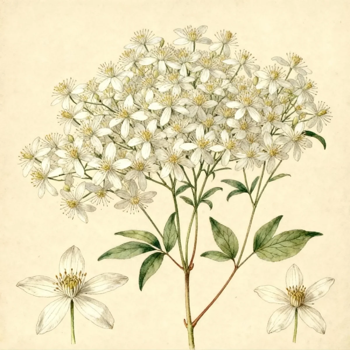 Sweet autumn virginsbower (Clematis terniflora)