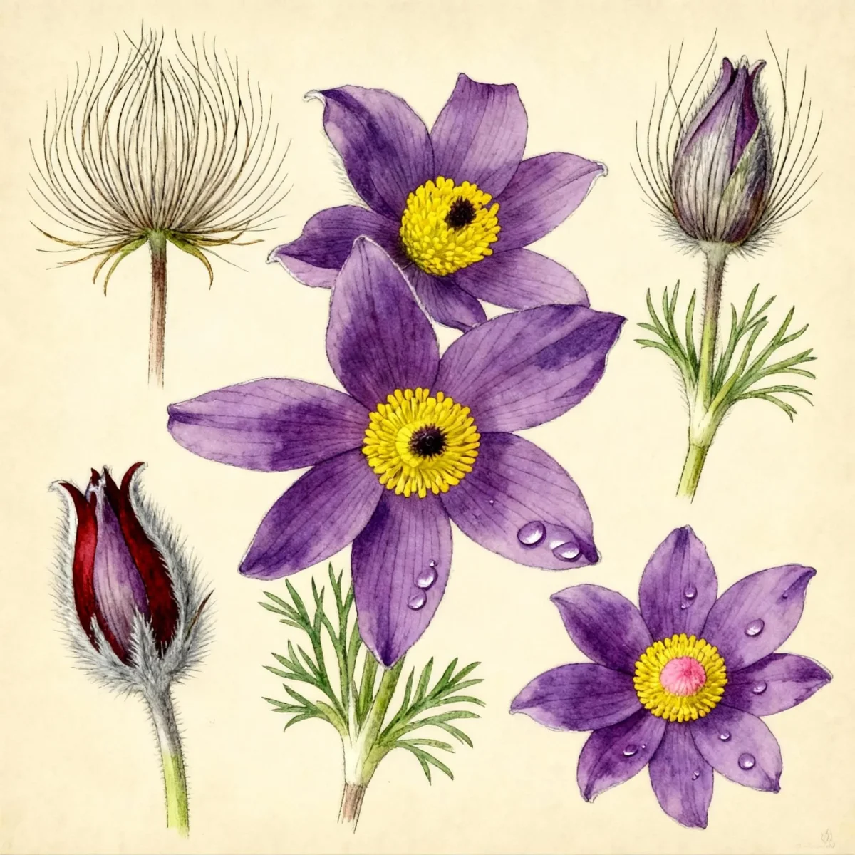 Pasque flower (Pulsatilla vulgaris)