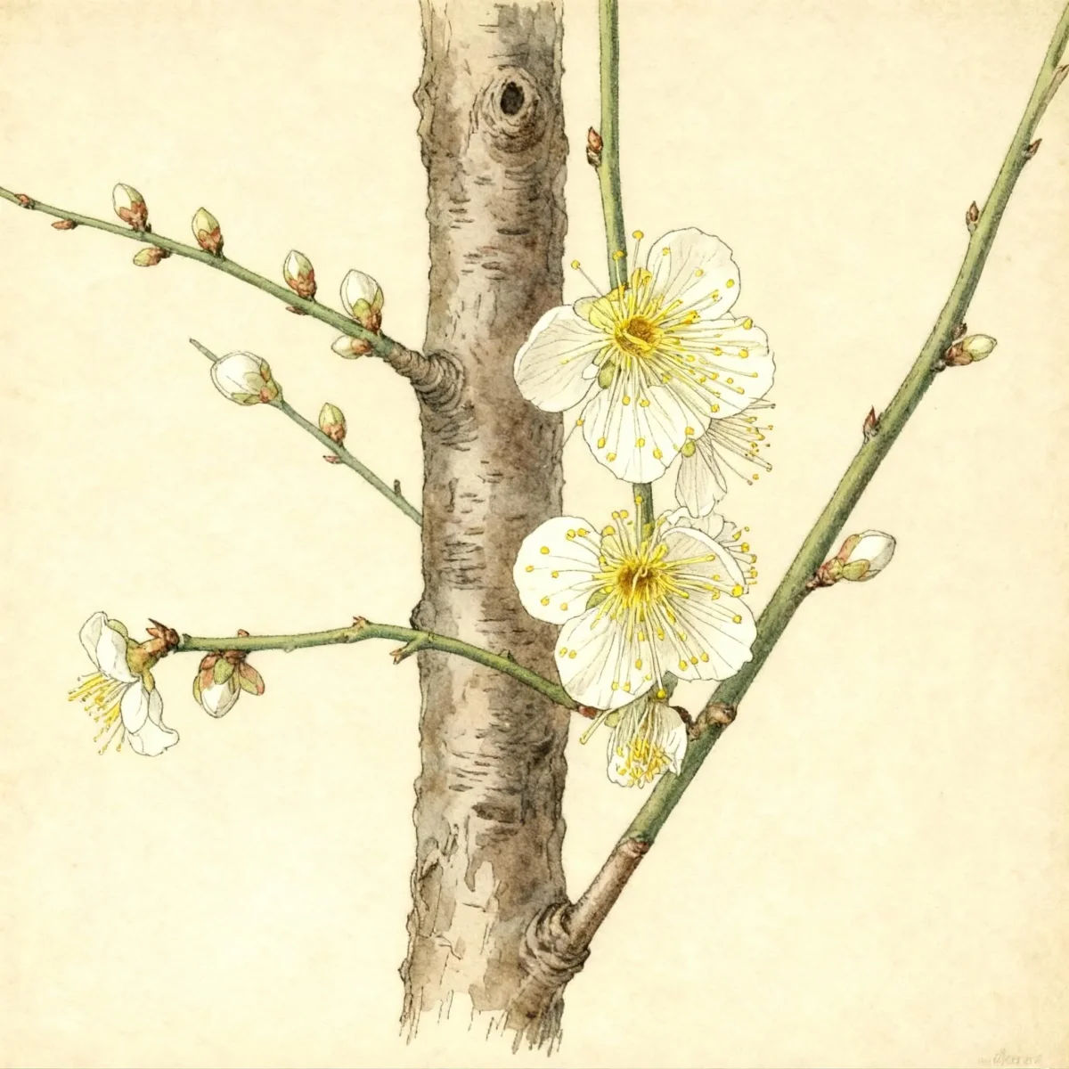 Japanese apricot (Prunus mume)