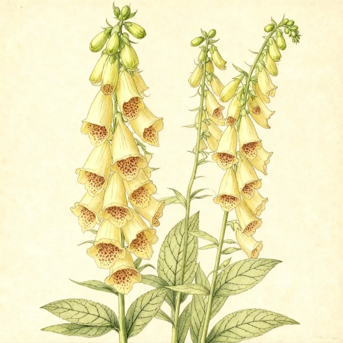 Large yellow foxglove (Digitalis grandiflora)
