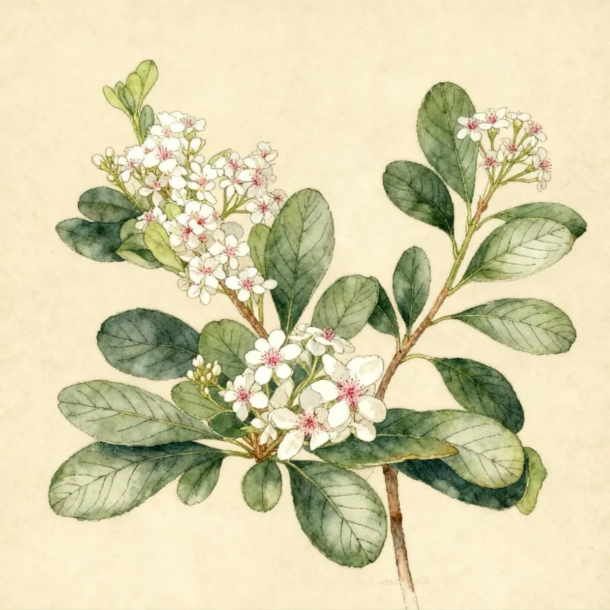 Indian hawthorn (Rhaphiolepis umbellata)