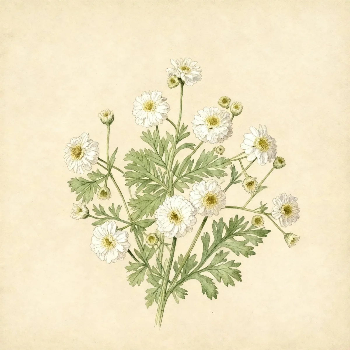 Feverfew (Tanacetum parthenium 'White Pompon')