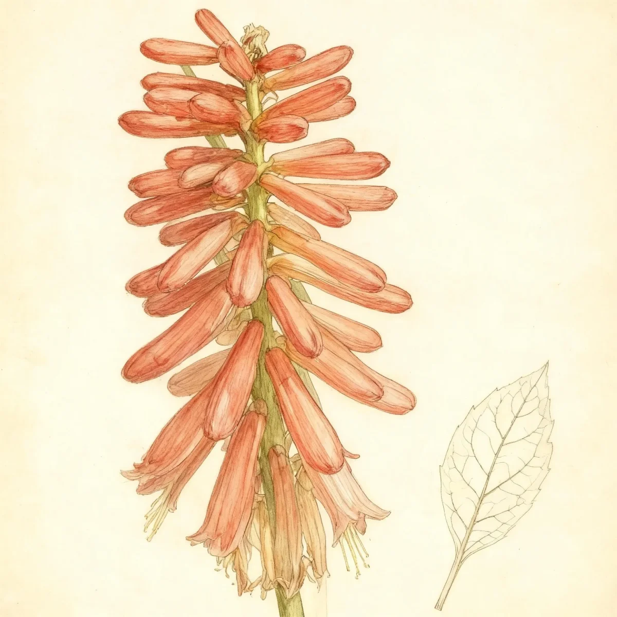 Red hot poker (Kniphofia 'Elvira')