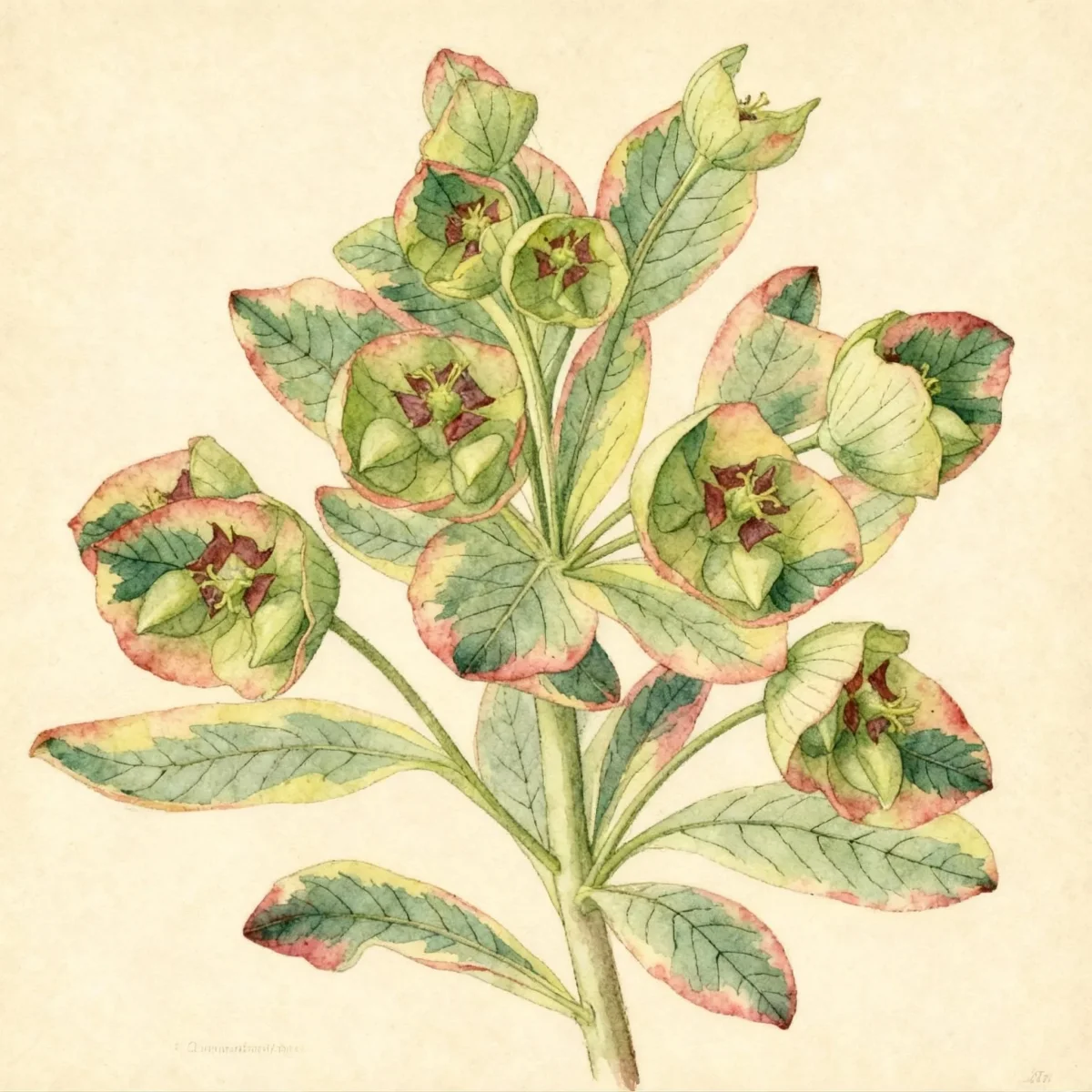 Spurge (Euphorbia × martinii 'Ascot Rainbow')