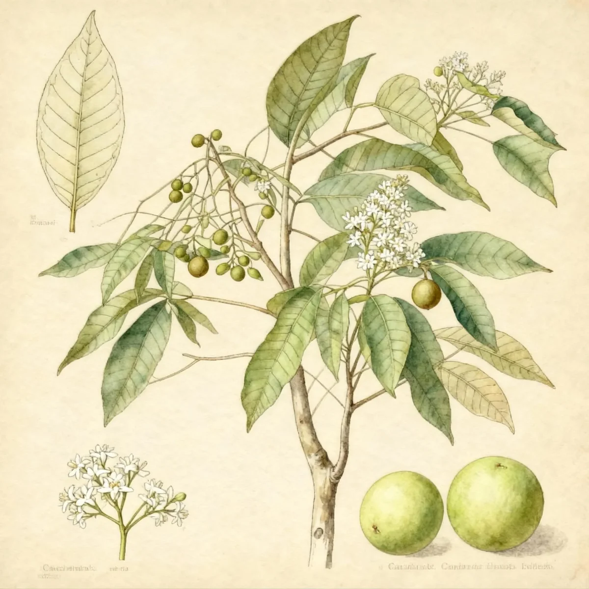Candlenut tree (Aleurites moluccanus)